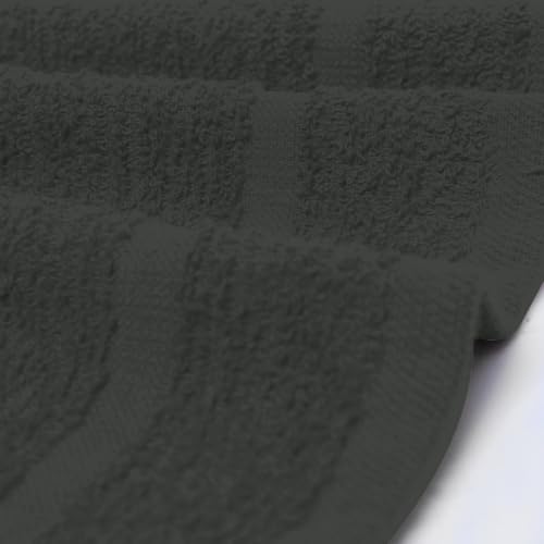 Gray Washcloths Bulk Pack of 36 - 12x12 Inch 100% Cotton Face & Body Towels - Soft, Absorbent, Multi-Purpose