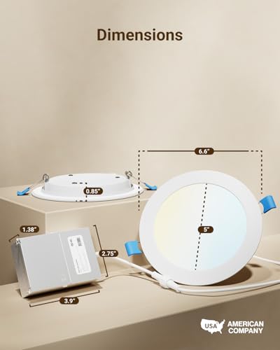 6 Inch Canless LED Recessed Light - Ultra-Slim Dimmable Ceiling Downlight