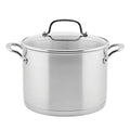 KitchenAid 8-Quart Stainless Steel 3-Ply Stock Pot with Lid – Silver