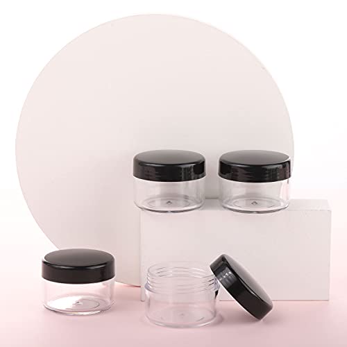 Black 15g Makeup Sample Containers - 100 Count Travel Cosmetic Jars with Lids Variation of Black / 15g