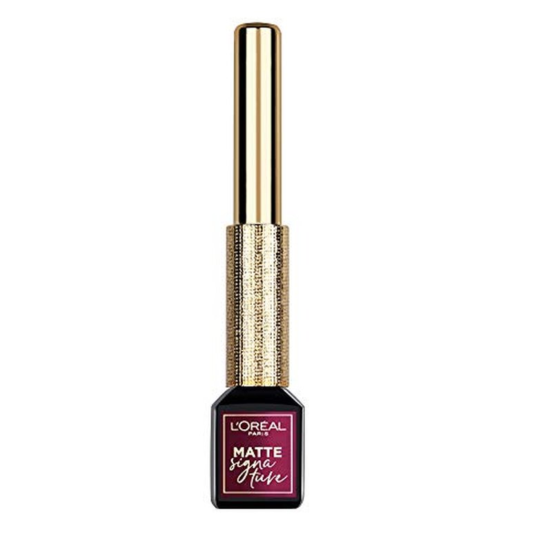 L¡¯Or?al Paris Makeup Matte Signature Liquid Dip Eyeliner, Waterproof, Precise and Easy Application, All Day Wear, Vivid Matte Finish, Burgundy, 0.07 fl; Oz.