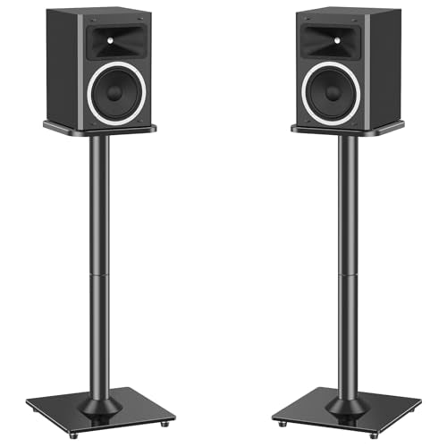 MOUNTUP Universal Speaker Stands Pair for Surround Sound Home Theater, 31" Height Floor Speaker Stands Max 22LBS, Bookshelf Studio Satellite Speakers Fit Klipsch Polk Yamaha, Non Slip Pad Easy Install