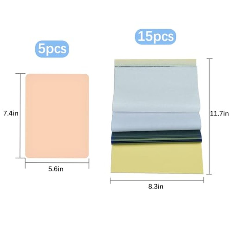 20Pcs Tattoo Practice Skin 3MM with Transfer Paper Kit- Gakonp 5pcs Fake Practice Skin 15pcs Tracing Paper 3mm Thick Tattoo Fake Skins Kit