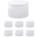 White Spandex Table Skirts for 60 Inch Round Tables - 6 Pack - Wedding & Party Decor