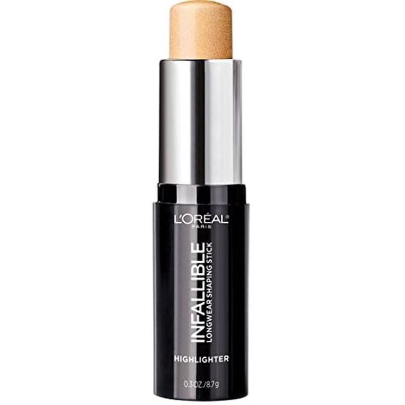 L¡¯Or?al Paris Makeup Infallible Longwear Highlighter Shaping Stick, Up to 24hr Wear, Buildable Cream Highlighter Stick, 41 Gold is Cold, 0.3 oz.