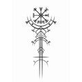 6 Sheets Temporary Tattoos for Women Adults Ancient Viking Art Deco Vegvisir Navigation Compass Temporary tattoo for Men for Woman Neck