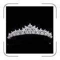 QXMYOO Silver Cubic Zirconia Bridal Tiara Small for Wedding Prom Quinceañera