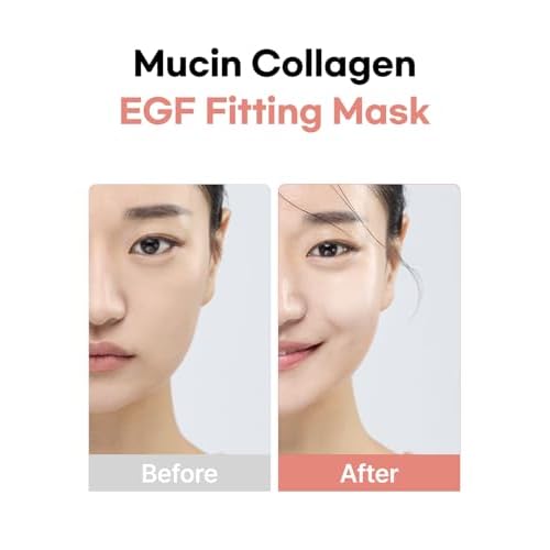 Mucin Collagen Peptide Hydrogel Mask (Plant Mucin & 7-Collagen Complex) ? Hydrating & Firming Facial Sheet, 5 Pack ? Korean Skincare Glow Essentials