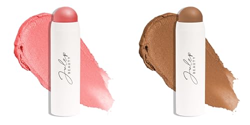 Multi-Purpose Lip and Cheek Color Sticks Duo - Blush & Illuminator for Face