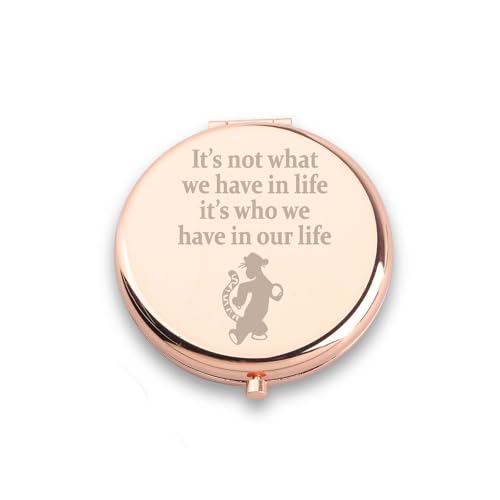 WUSUANED Cartoon Tigger Pocket Mirror It¡¯s Not What We Have in Life It¡¯s Who We Have in Our Life Jewelry Cartoon Movie Fans Gifts Tigger Lover Gift (Tigger Mirror 2)