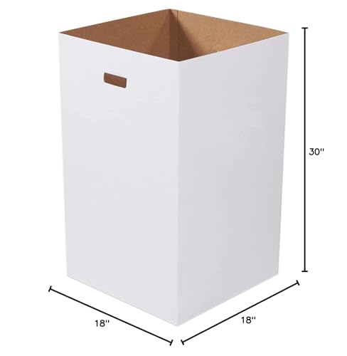 40 Gallon Cardboard Trash and Recycling Bins - 10 Pack, Heavy Duty, Disposable, Plain, USA Made
