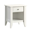 Sauder Shoal Creek Nightstand - Soft White Bedside Table with Drawer & Shelf