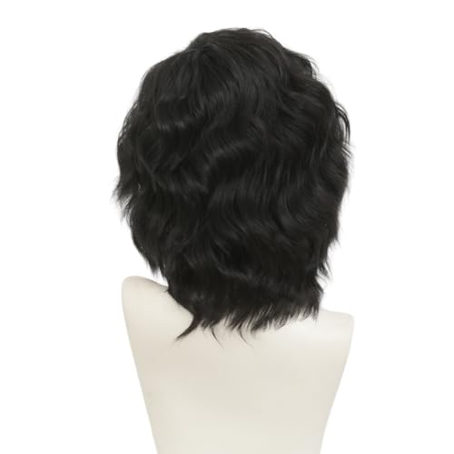 Tseses Black Curly Wigs for Men & Women - Cosplay, Party, Daily Use