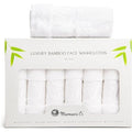 Set of 6 Luxury Wash Cloths for Your Face Viscose Bamboo & Turkish Cotton, White Wascloths