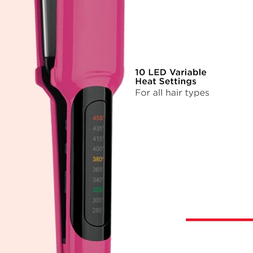 Revlon Smooth Brilliance Ceramic Hair Flat Iron - 1.5 Inch Plates - Pink Variation