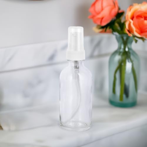 24 Pack 2 oz Glass Boston Round Bottles with Pump Dispenser