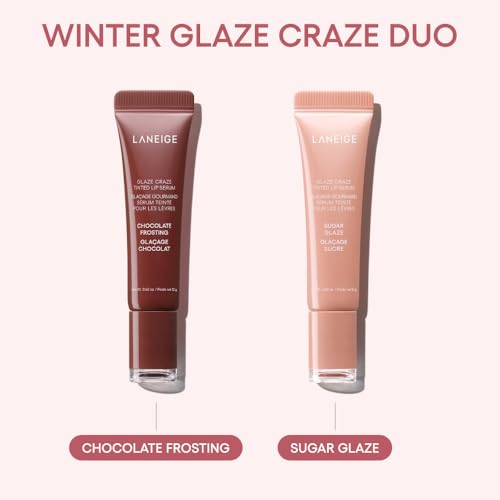 LANEIGE Glaze Craze Tinted Lip Serum: Hydrating Lip Serum for Glossy, Nourished Lips with Plumping Polypeptides