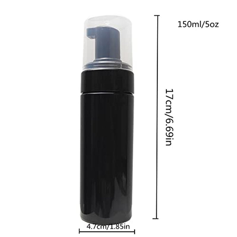 150ml Empty Foam Pump Bottle, 5oz Foaming Dispenser Soap Plastic Container for Facial Cleanser Shampoo Hand Soap (Black)