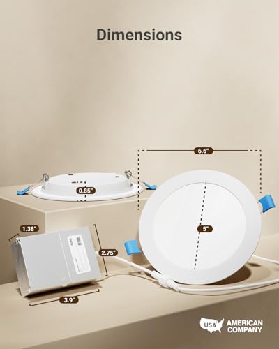 Sunco 12 Pack 6 Inch Canless LED Ultra-Slim Recessed Light, 14W-100W