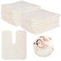 White U-Shaped Coral Fleece Facial Towels - Salon SPA Cleansing Cloths, Pack of 12