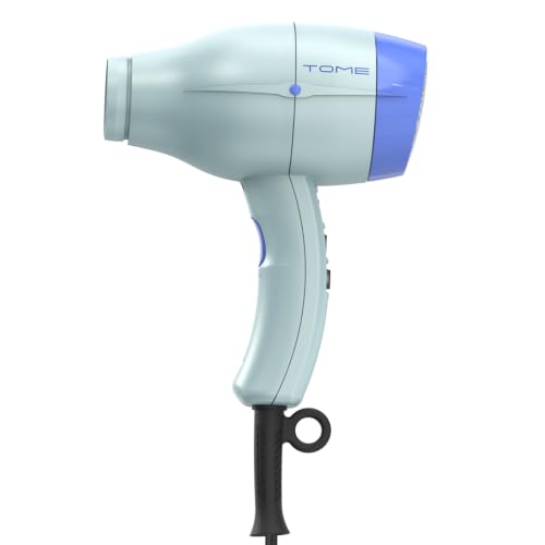 TOME 1875W Ionic Hair Dryer with Diffuser Set - Blue - 3 Attachments, Home Use