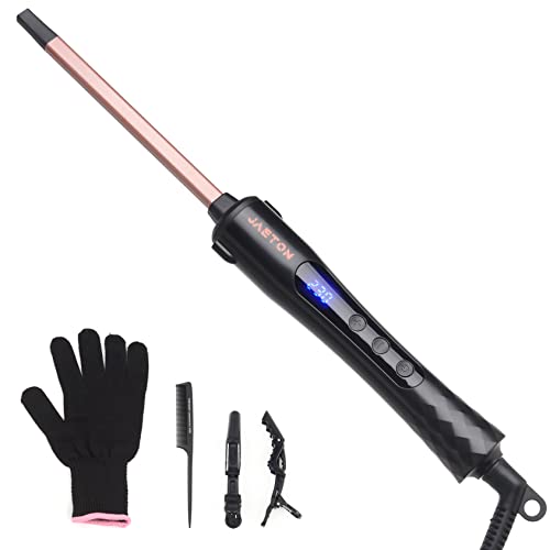 JAETON 3/8 Inch Ceramic Curling Iron for Tight Curls, 9mm Travel Hair Wand