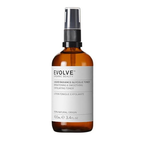 Evolve Organic Beauty Liquid Radiance Glycolic Toner - Natural Exfoliating Skin Care, 3.4 fl oz