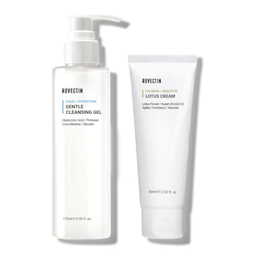 ROVECTIN Lotus Water Cream & Cleansing Gel Bundle - 2.1oz & 5.9oz Pack of 2