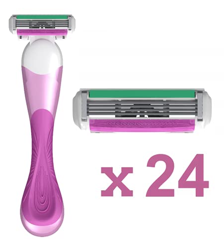 ShaveMOB 4-Blade Shaving Kit for Women with Flex Head + 24 Refills (Pack of 1, 24 Count) – The Purist