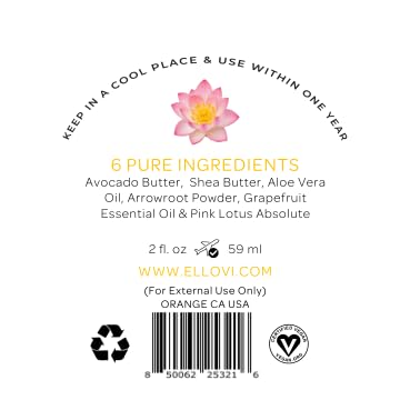Ellovi Pink Lotus Whipped Body Butter – Vegan Hydrating Moisturizer 2 oz – Variation of THIS listing
