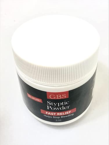 G.B.S Styptic Powder with Sealed Top & Scoop - Quick Bleeding Stop for Minor Cuts & Nosebleeds (3) - 5oz