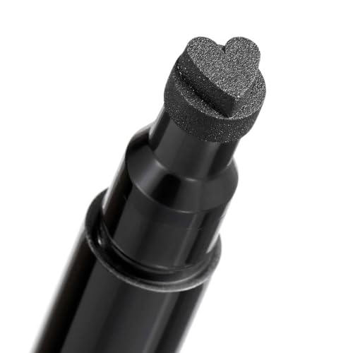 Lottie London Stamp Liner in Heart, Dual Ended Heart Shape Liner, Double Ended Black Eyeliner, Heart Stamp and Pointed End Pen for Playful & Bold Designs