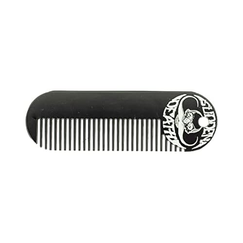 Mustache & Beard Comb Or Fine Tooth Moustache Pocket Metal Powder Coated Black Keychain Comb For Men - 3.25 x 1 Inches by Death Grip