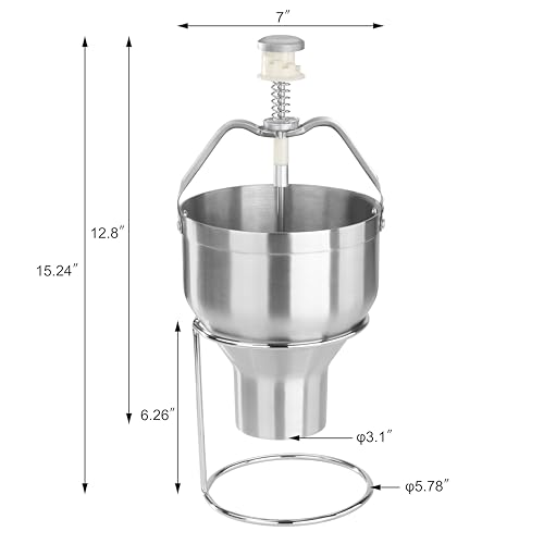 Stainless Steel Pancake Batter Dispenser with Stand - Commercial Kitchen Tool