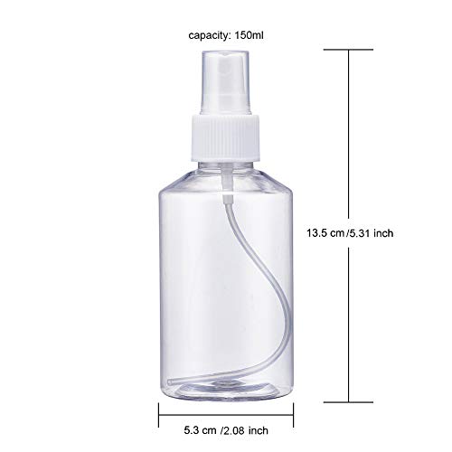15 Pack Clear Reusable Plastic Spray Bottles - 150ml Fine Mist for Essential Oils & Travel