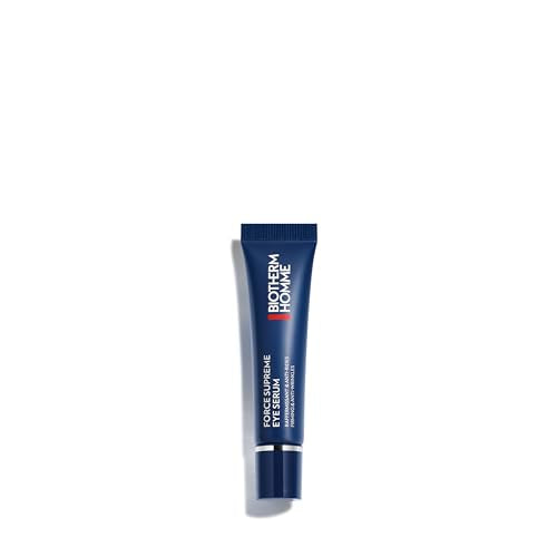 Biotherm Homme Force Supreme Eye Serum for Men, Helps Fight Wrinkles, Dark Circles and Puffy Eyes, Enriched with Blue Algae & Pro-Xylane, Resurfaces and Firms the Skin Around the Eye Area 0.5 Fl. Oz.