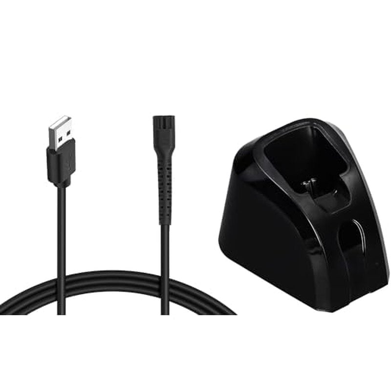 2PCS USB Charger Stand Set for Wahl Magic Clip Senior Sterling-4 Detailer Lithium-Ion Pro Clippers, Replacement Charging Cable for Wahl 8164 Finale & 8173 Vanish Shaver