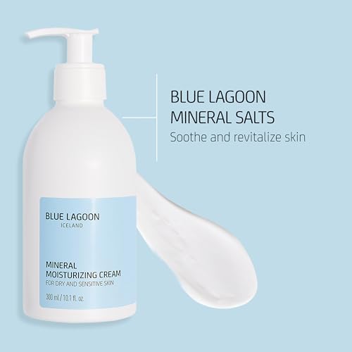 Blue Lagoon Iceland Mineral Moisturizing Cream 300ML - Hydrates & Nourishes Dry Sensitive Skin - No Fragrance