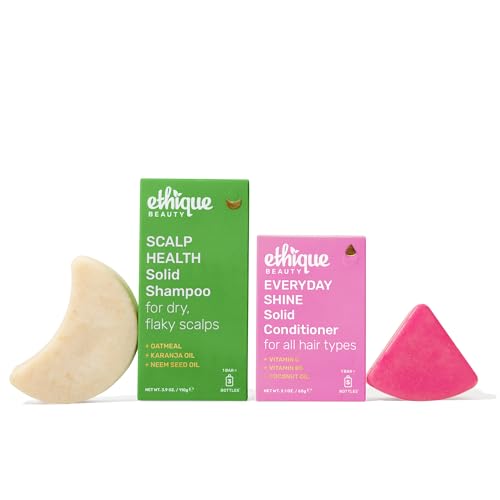 Scalp Health Shampoo & Conditioner Bar Set - Soothing Natural Hair Care Duo - Travel Size