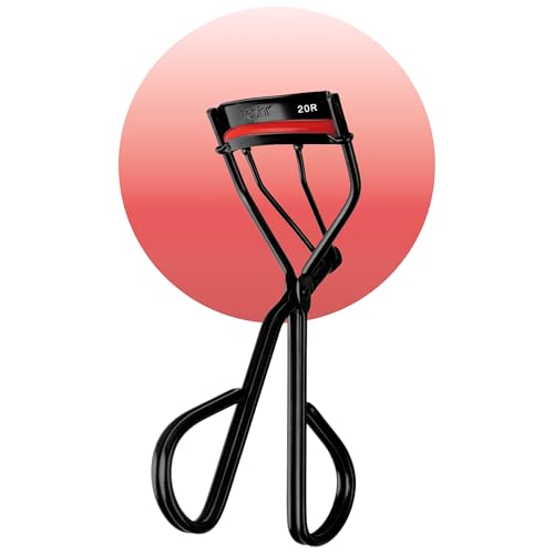 rephr 20R Wide & Flat Eyelash Curler, Double-Barrel Design with 5 Refill Pads, New Improved Durable Coating, Curvature for Universal Eye Shapes