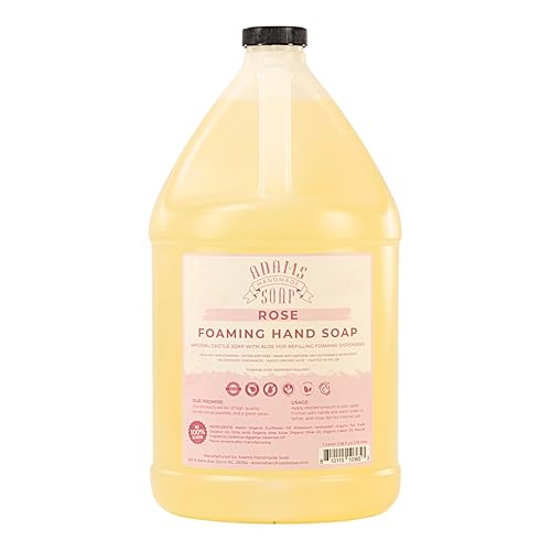 Adams Handmade Liquid Foaming Rose Soap 1 Gallon - Eco-Friendly & Mild