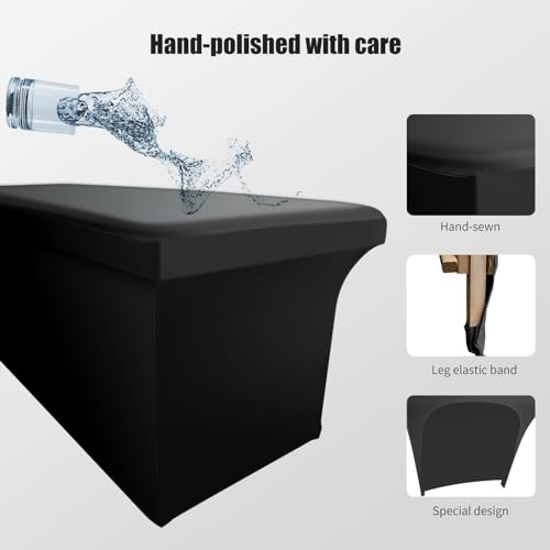 Lash Bed Cover Wipeable PU Leather Massage Table Cover Waterproof and Reusable Spa Bed Cover £¬Odorless and High Elasticity Vegan Leather Lash Bed Topper£¨6FT£¬Top Pocket Design£©