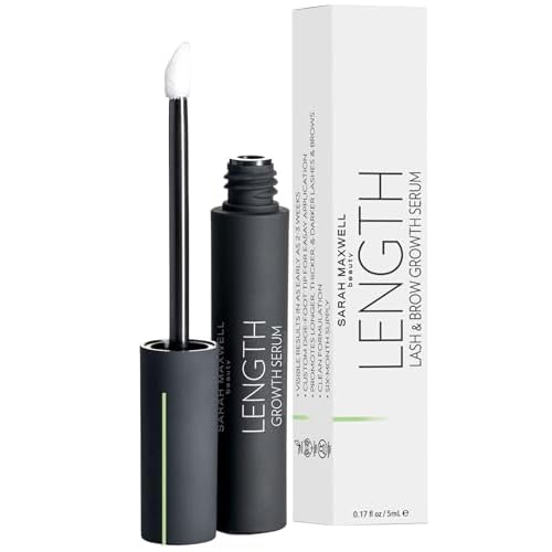 Sarah Maxwell Beauty - LENGTH Growth Serum for Eyelash & Brow Boost, Vegan, Paraben-Free, Cruelty-Free ? Enhance Lashes & Brows, Clean Beauty Lash Treatment (0.17 fl oz | 5 mL)