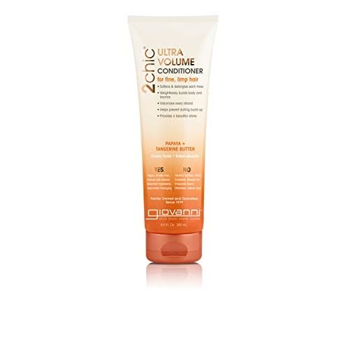 GIOVANNI 2chic Ultra-Volume Conditioner - Daily Volumizing Formula with Papaya & Tangerine Butter, Promotes Weightless Control for Thin Hair, No Parabens, Color Safe - 8.5 oz
