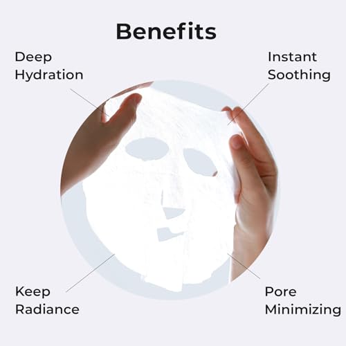 +WIS+ Intensive Hydrating Facial Masks Pack of 24 – Hyaluronic Acid & Collagen, Sensitive Skin Safe