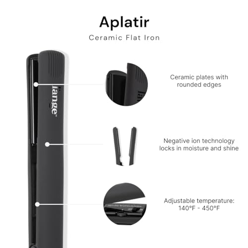 L'ANGE HAIR Aplatir 1-Inch Flat Iron in Black, Tourmaline Ceramic Styling Tool