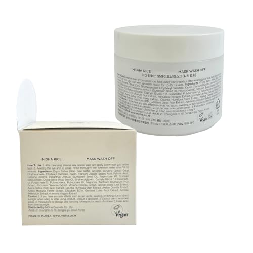 Rice Face Mask Hydrating & Smoothing Pore Clearing Wash Off Pack 3.38fl oz