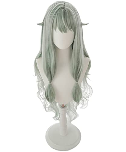 Adult Wavy Wig with Bangs for Halloween and Parties - Green