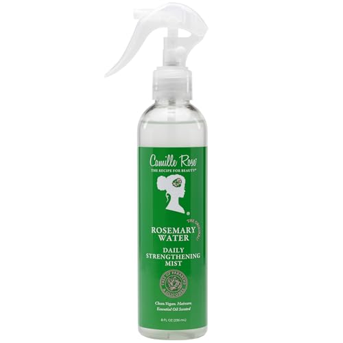 Camille Rose Rosemary Water Spray ? Daily Strengthening Mist with Calming Aloe Vera and Cooling Peppermint Oil for Hair, 8 Oz