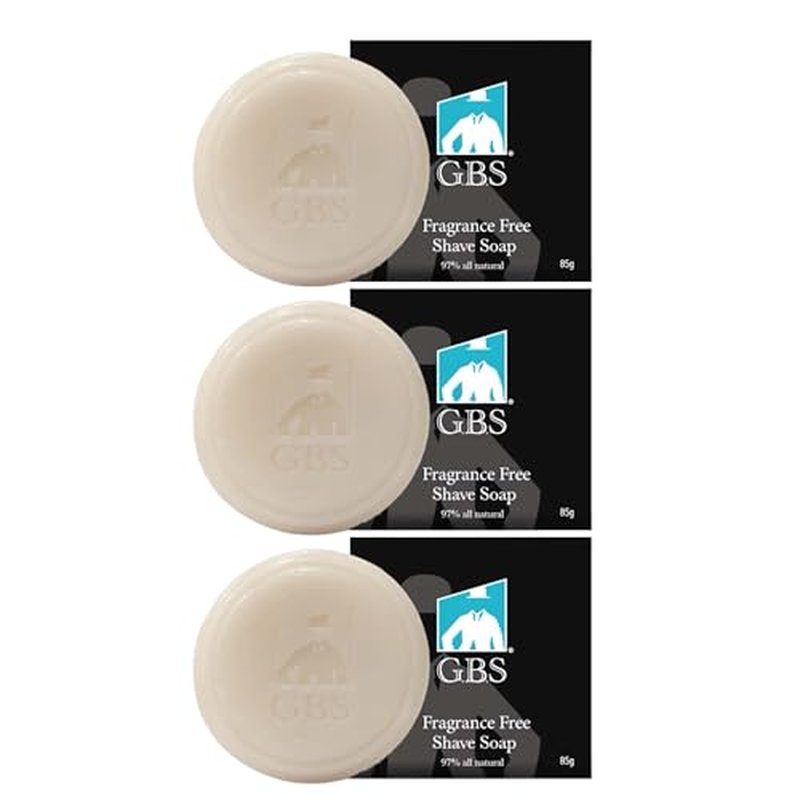GENTS Men¡¯s Shaving Soap Set - 3 Pack Natural Fragrance Free Shave Bars with Shea Butter for Sensitive Skin, Rich Lather, Razor Burn Relief